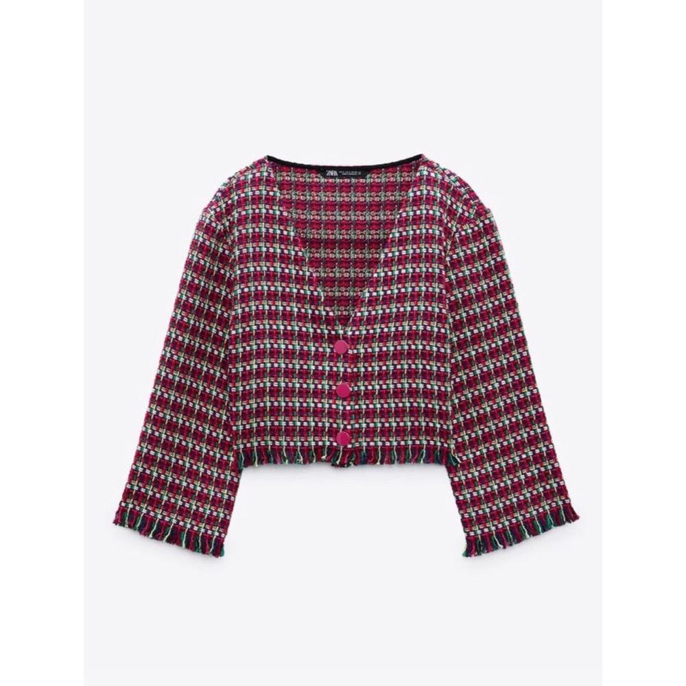 NWOT Zara Frayed Textured Top